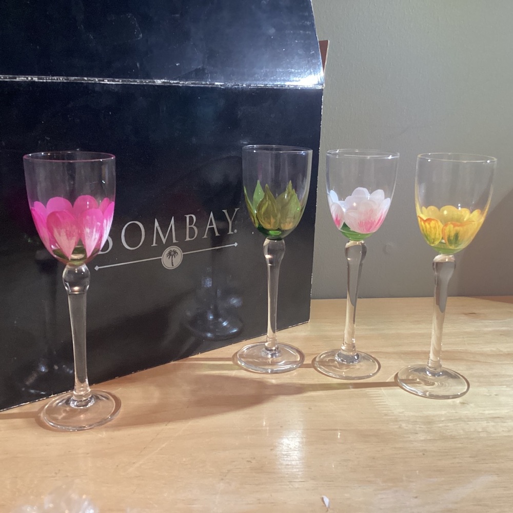 Bombay- Flower Liqueur Fleur glass set of 4